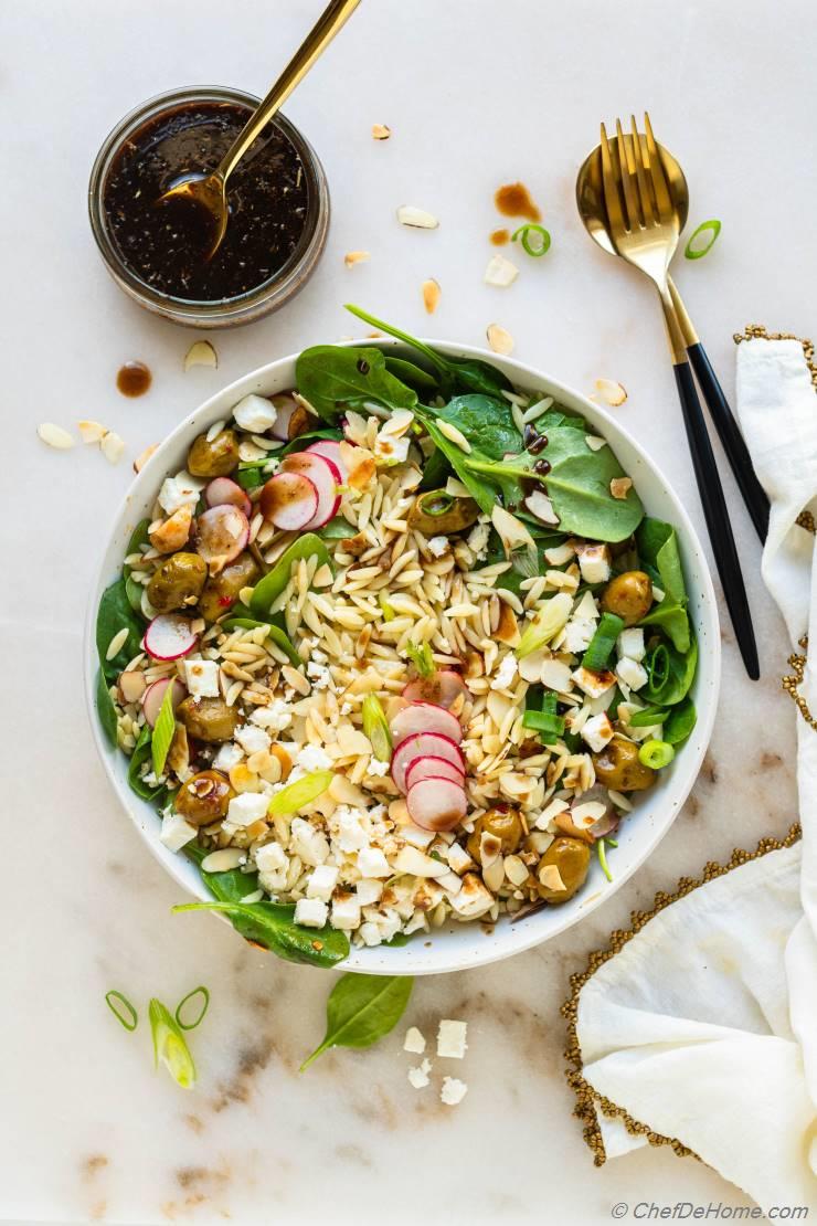 Spinach Feta Orzo Salad