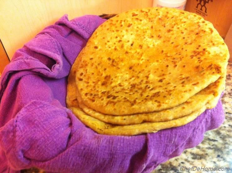 Vegan Soy Meal Stuffed Flat Bread