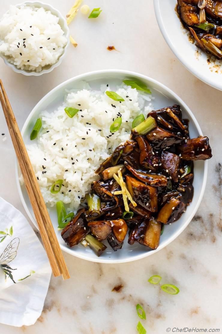 Stir Fried Eggplant with Garlic Sauce