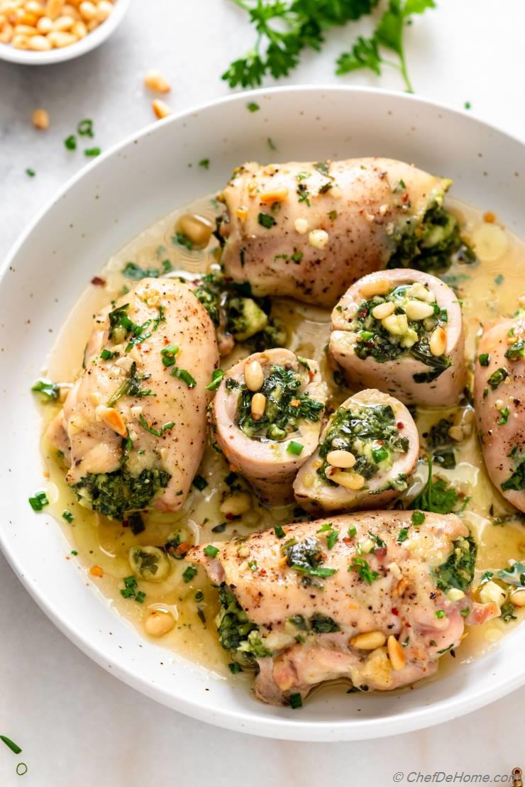 Spinach and Feta Stuffed Chicken Thighs