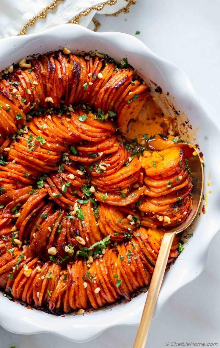 Hasselback Sweet Potatoes Casserole with Chipotle