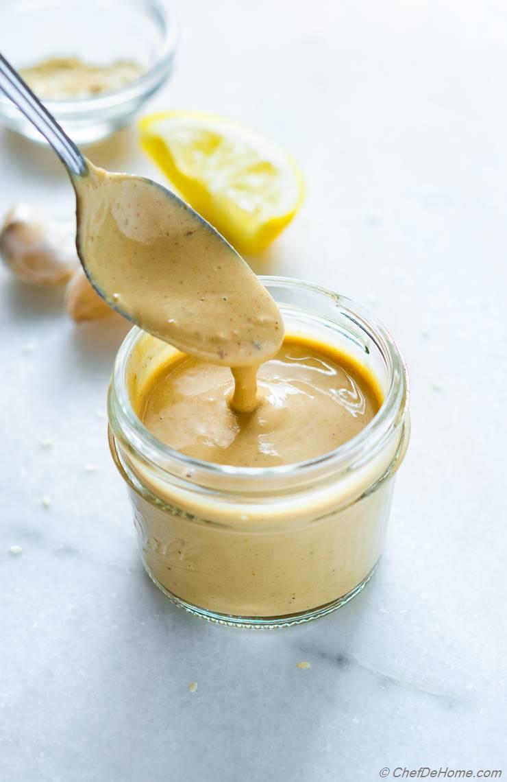 5-Ingredient Lemon Tahini Dressing « Clean & Delicious