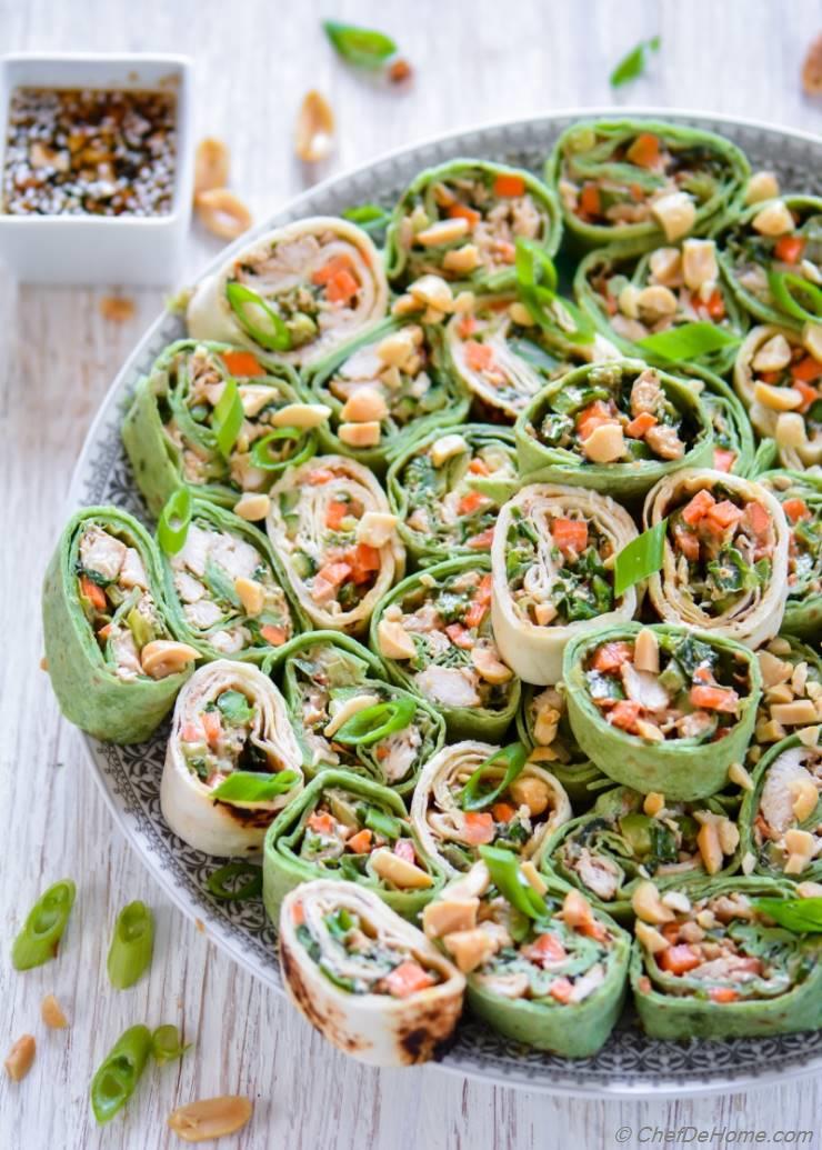 Thai Peanut Chicken Wraps