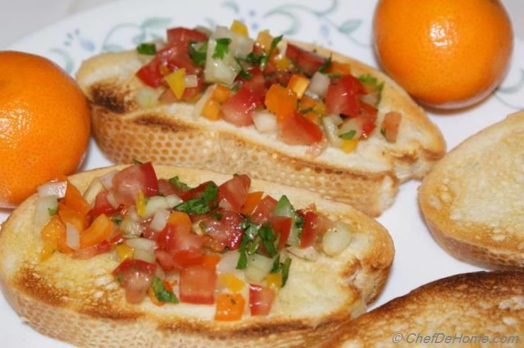 Bruschetta with Tomato and Sweet Peppers