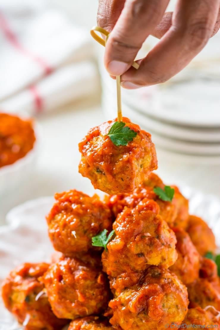 Baked Italian Turkey Meatballs Recipe | ChefDeHome.com