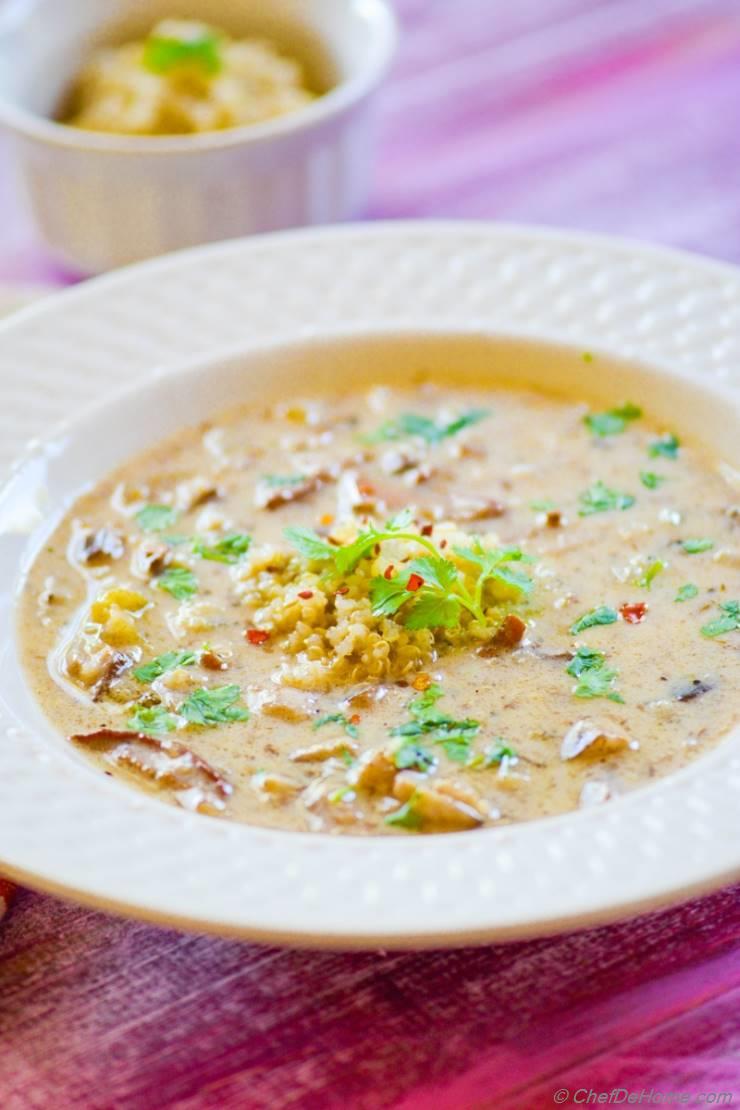 Quinoa and Wild Mushroom Soup