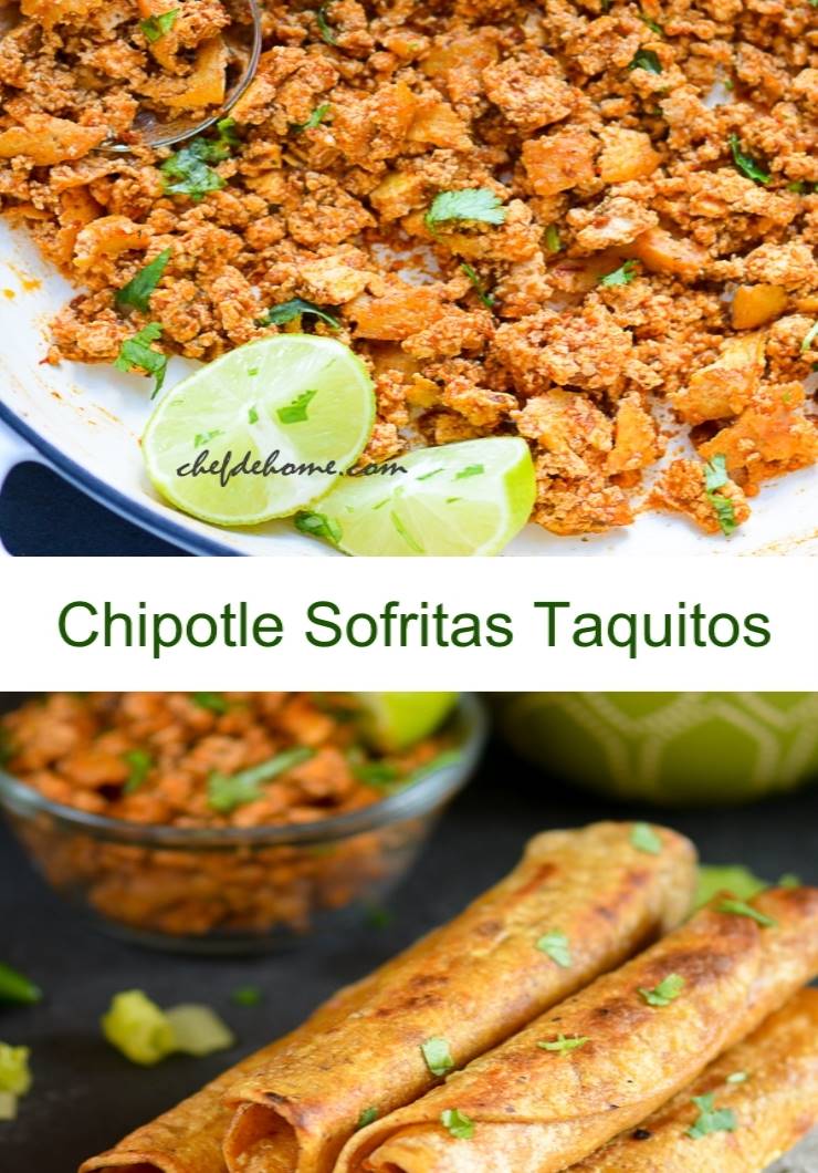Mexican Chipotle Tofu Sofritas Taquitos Recipe