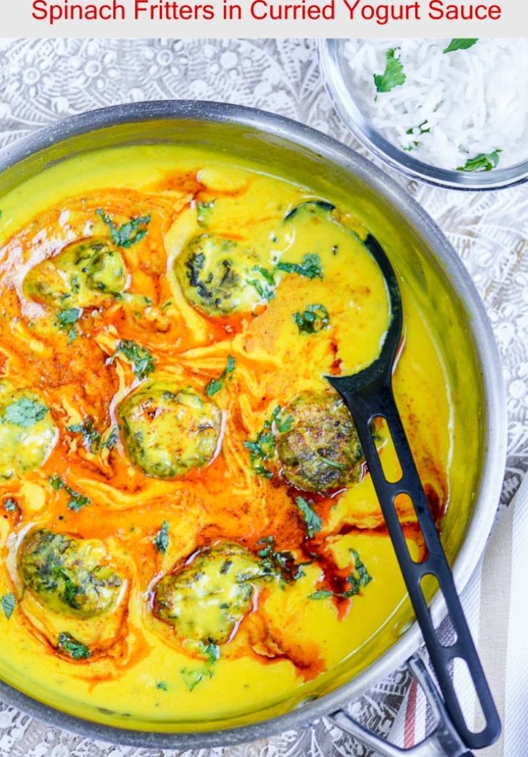 Spinach Kofta Kadhi (Curry) Recipe