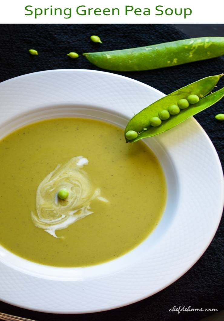 Spring Green Pea Soup - Vegan and Gluten Free Recipe | ChefDeHome.com