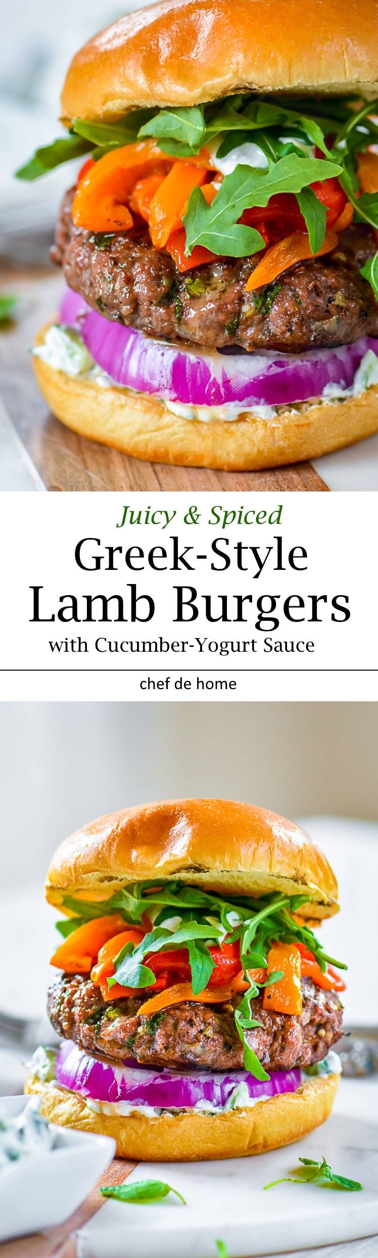 Greek Mint and Lamb Burgers with Cucumber Yogurt Sauce Recipe