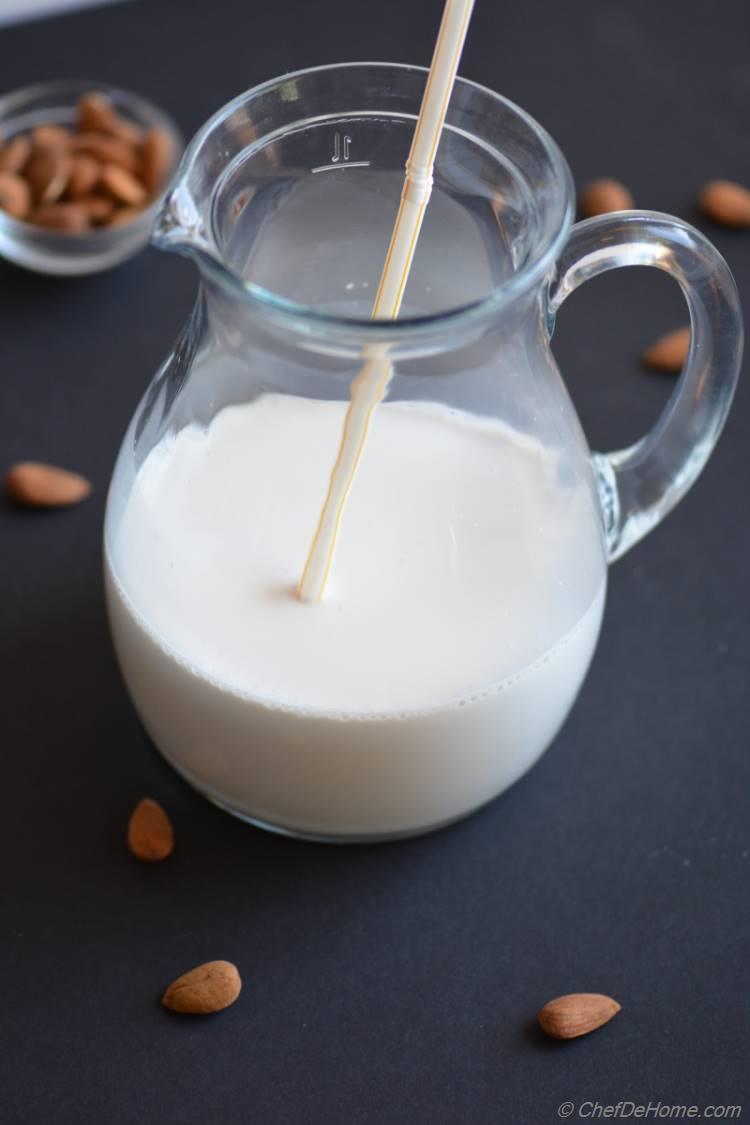 A Jar of Homemade Vegan Almond Milk - Pure Heaven 