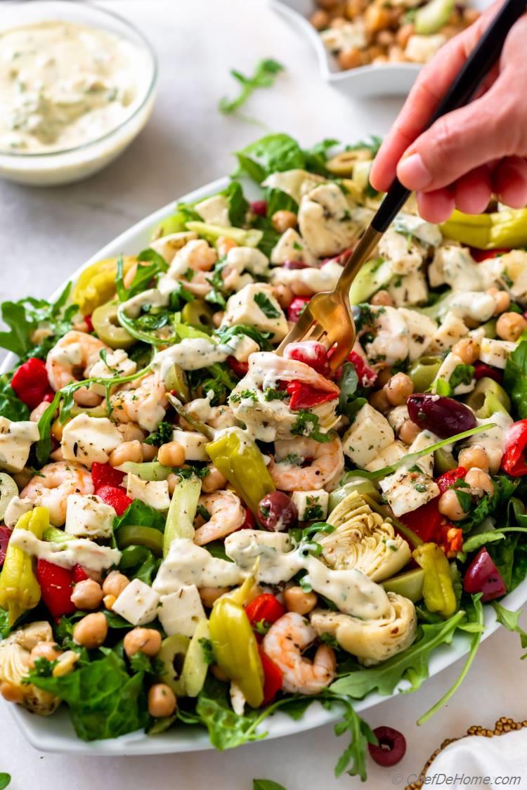 Antipasto Salad with Creamy Dressing