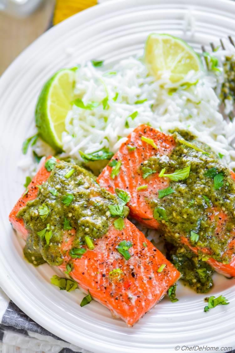 Perfectly flaky omegas rich oven baked salmon ready in just 10 minutes | chefdehome.com 