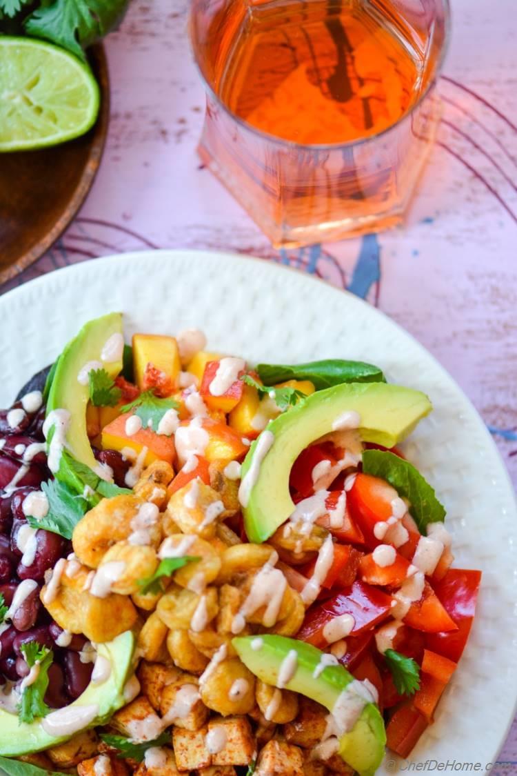 Vegetarian BBQ Tofu Fiesta Salad | chefdehome.com