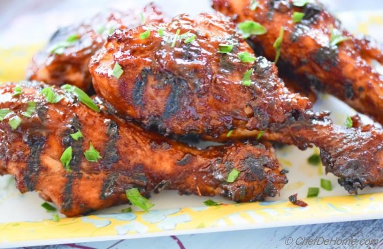 BBQ Chicken Drumsticks with Chipotle-Beer BBQ Sauce