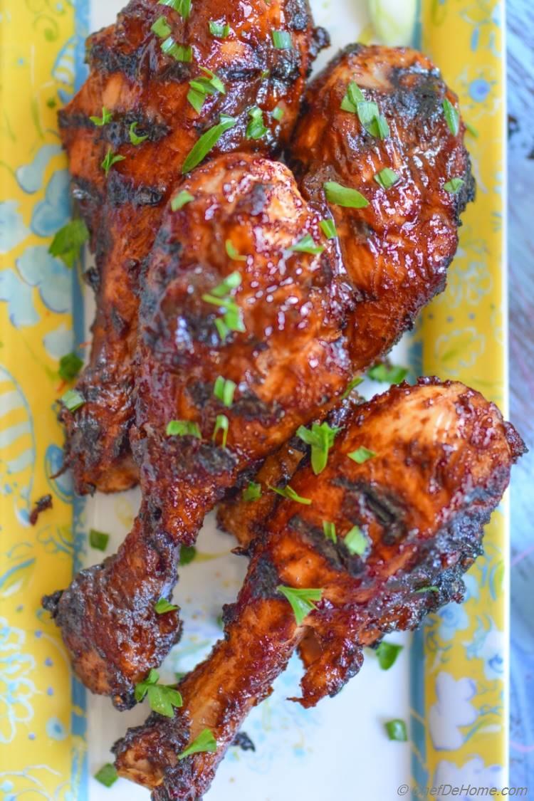 BBQ Chicken Drumsticks with Chipotle-Beer BBQ Sauce