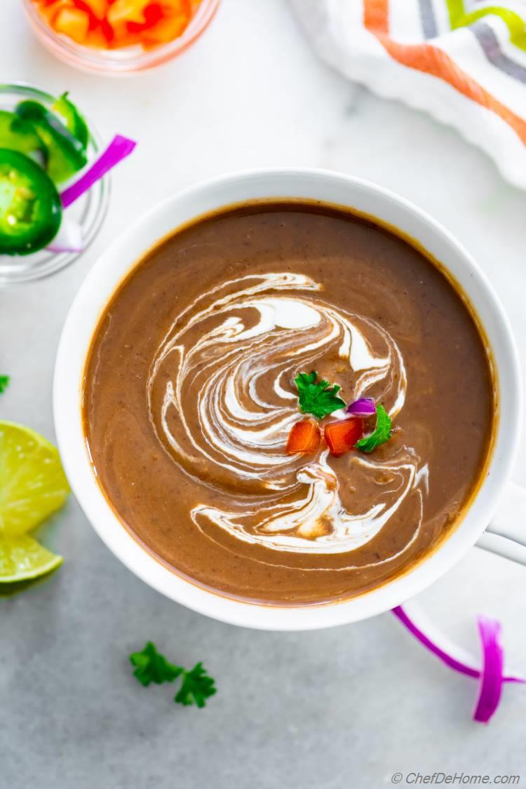 Spicy Black Bean Soup with Chipotle and Spices