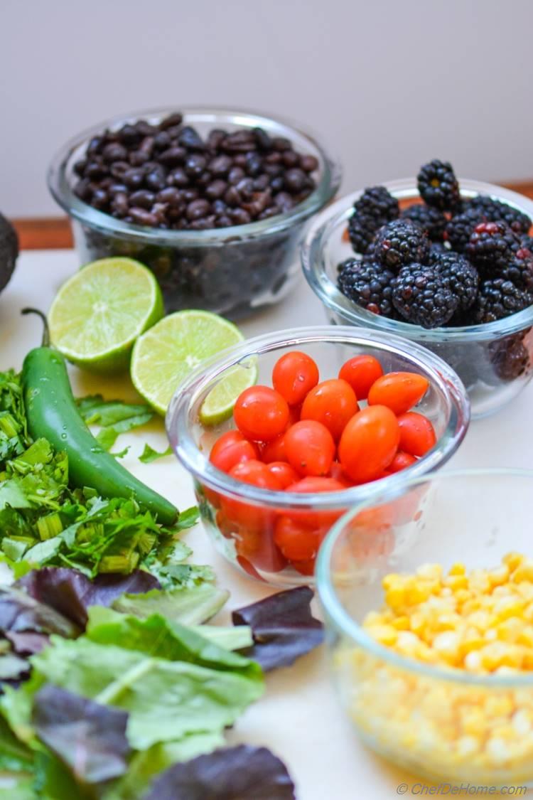 Ingredients for Mexican Black Beans Salad | chefdehome.com 