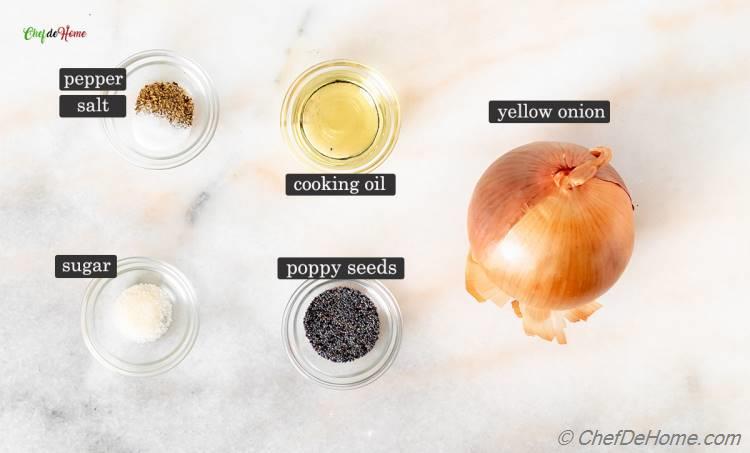 Ingredients for Onion Poppy Filling for Bialy
