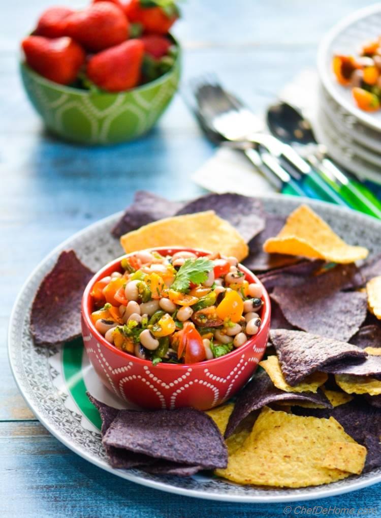 Game Day Favorite Zesty Black-eyed Peas and Roasted Poblano Salsa