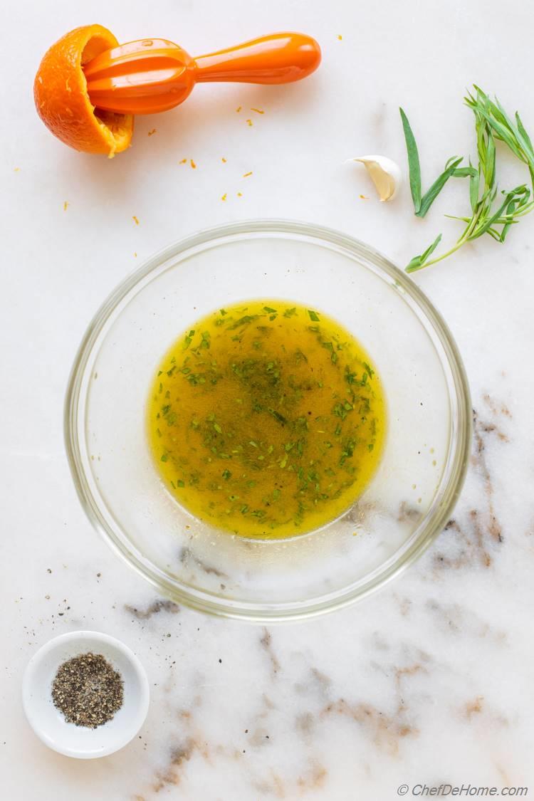 Citrus Tarragon Vinaigrette Dressing for Blueberry Salad