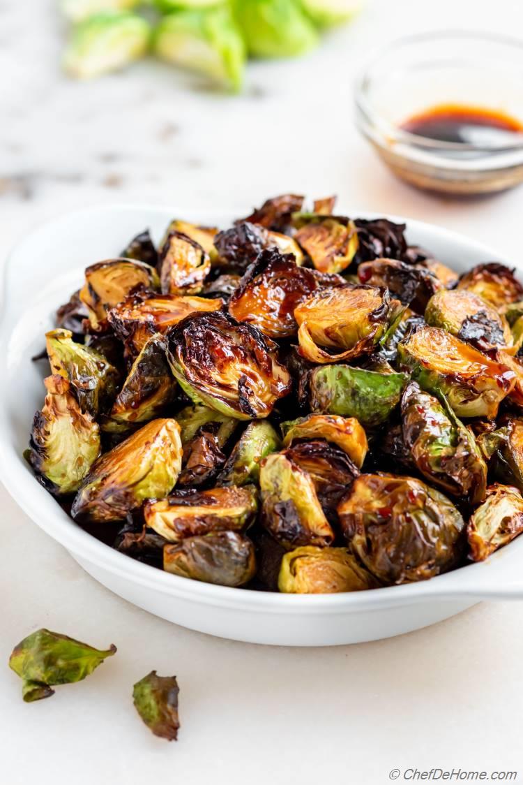 Air Fryer Brussel Sprouts Balsamic 