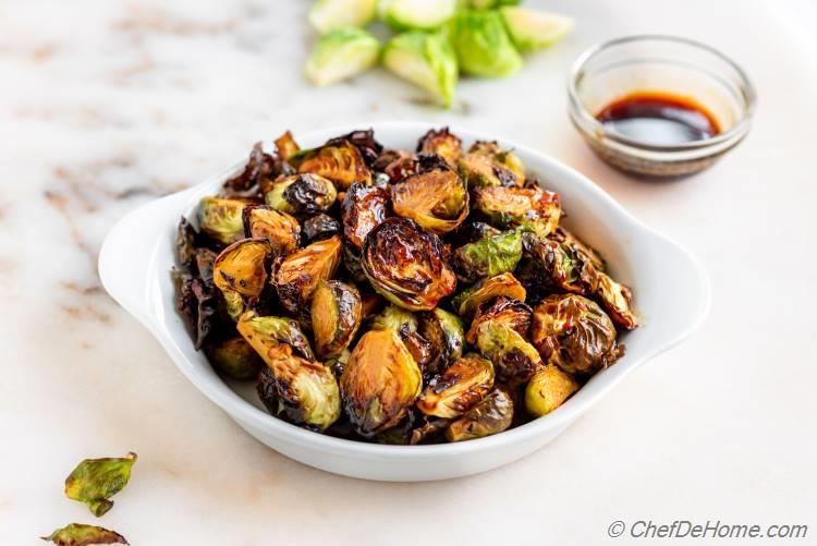Balsamic Brussel Sprouts Cooked in Air Fryer