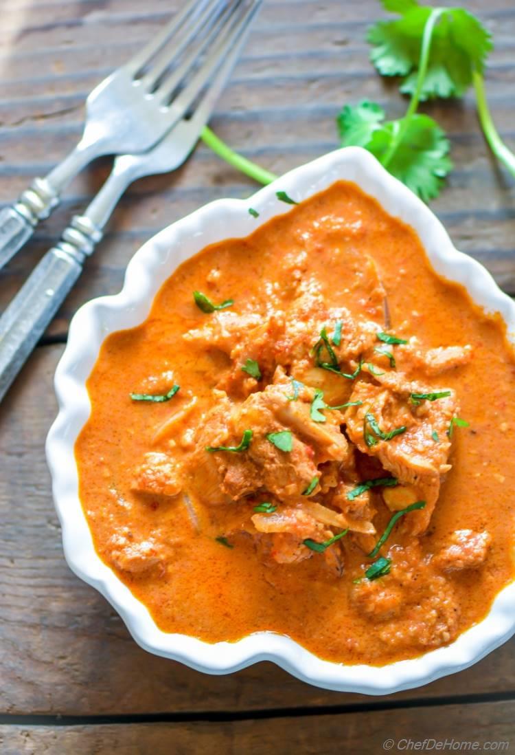 Indian Butter Chicken Curry in Slow Cooker for easy Indian Dinner | chefdehome.com