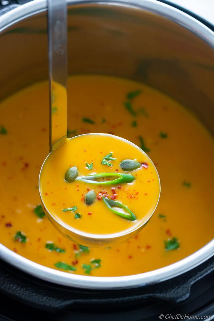 Instant Pot Thai Curry Coconut Milk Butternut Squash Soup