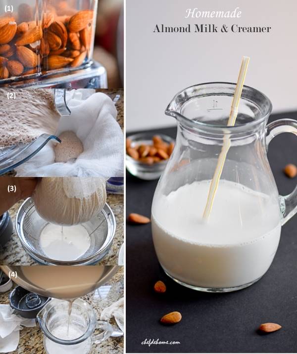 Homemade Almond Milk with Step by Step Pictures - Two simple ingredients and healthy drink