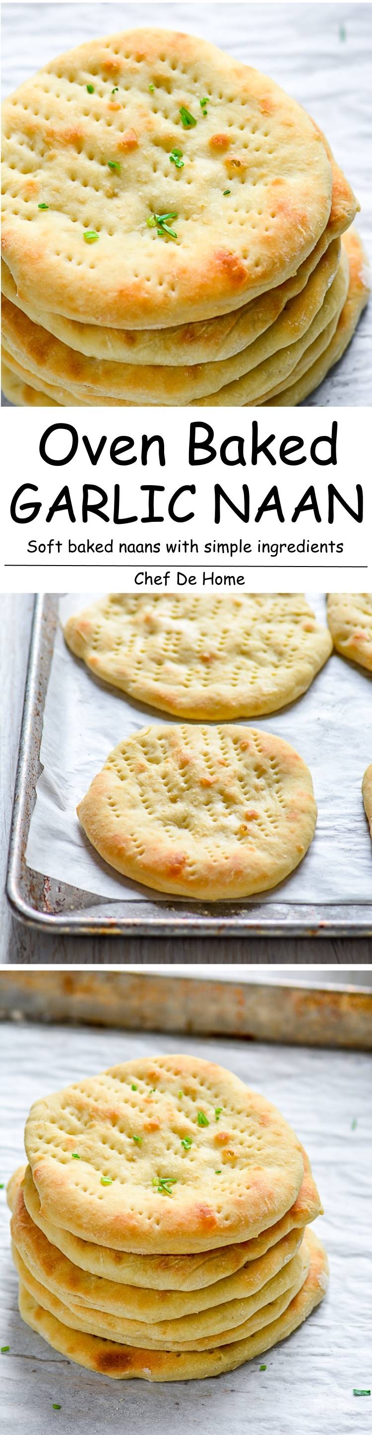 Oven Baked quick and Easy Naan Bread at home | chefdehome.com