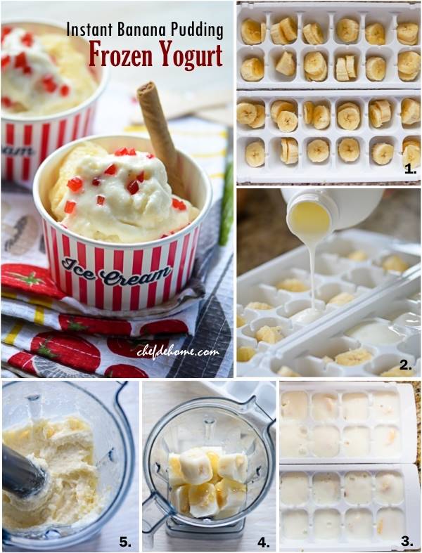 Few Easy Steps for an Instant and Healthy Banana Pudding Frozen Yogurt
