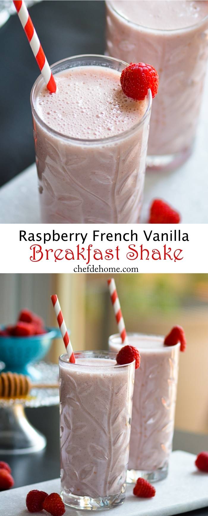 Raspberry French Vanilla Carnation Breakfast Shake | chefdehome.com