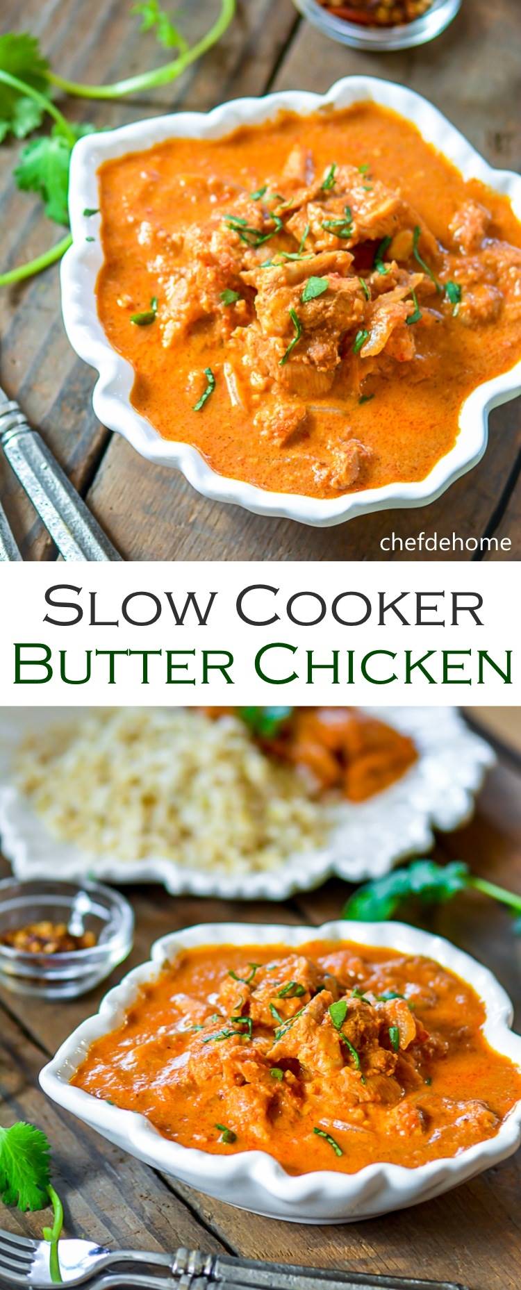 Slow Cooker Restaurant Style Butter Chicken for an Easy Homemade Indian Chicken Dinner | chefdehome.com