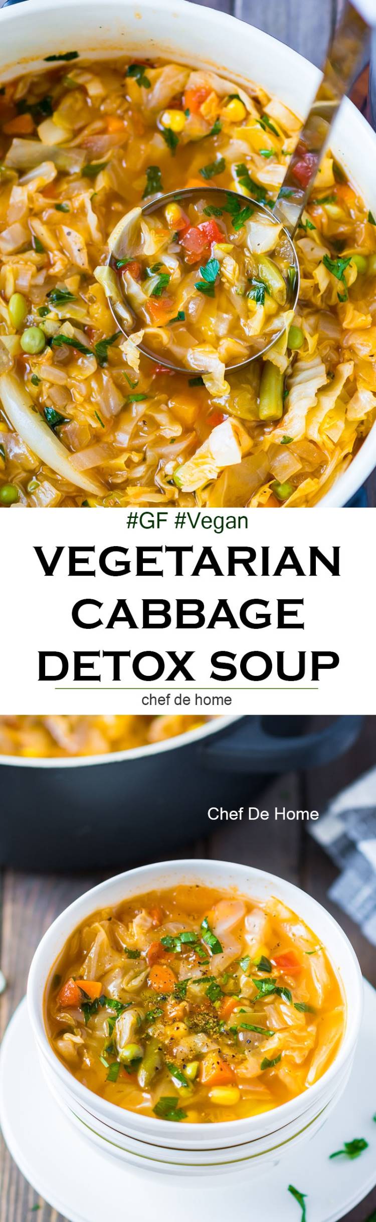 Easy cabbage soup winter weeknight dinner or cabbage detox weight loss | chefdehome.com