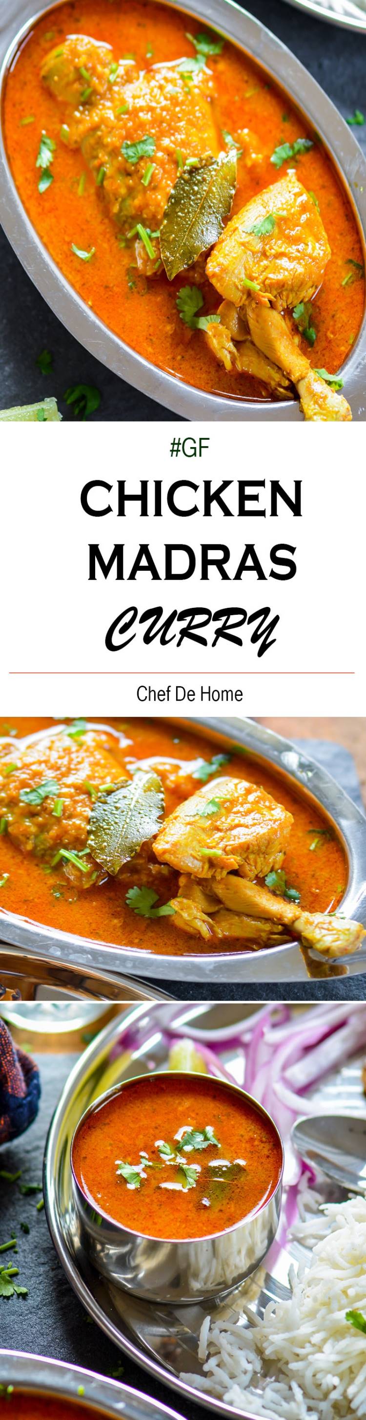 Easy Chicken Madras Curry Recipe made with coconut milk curry powder and flavored with tamarind paste | chefdehome.com
