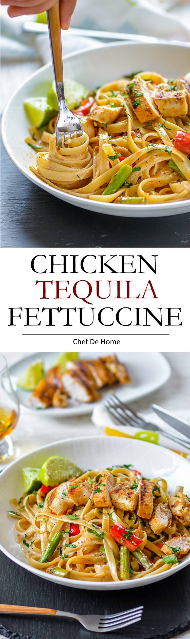 Italian Pasta dinner at home with restaurant style Chicken Tequila Fettuccine for dinner | chefdehome.com