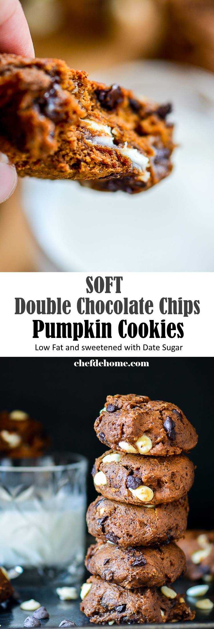 Just 30 minutes for Better than store bought Soft and chewy Double Chocolate Pumpkin Cookies | chefdehome.com