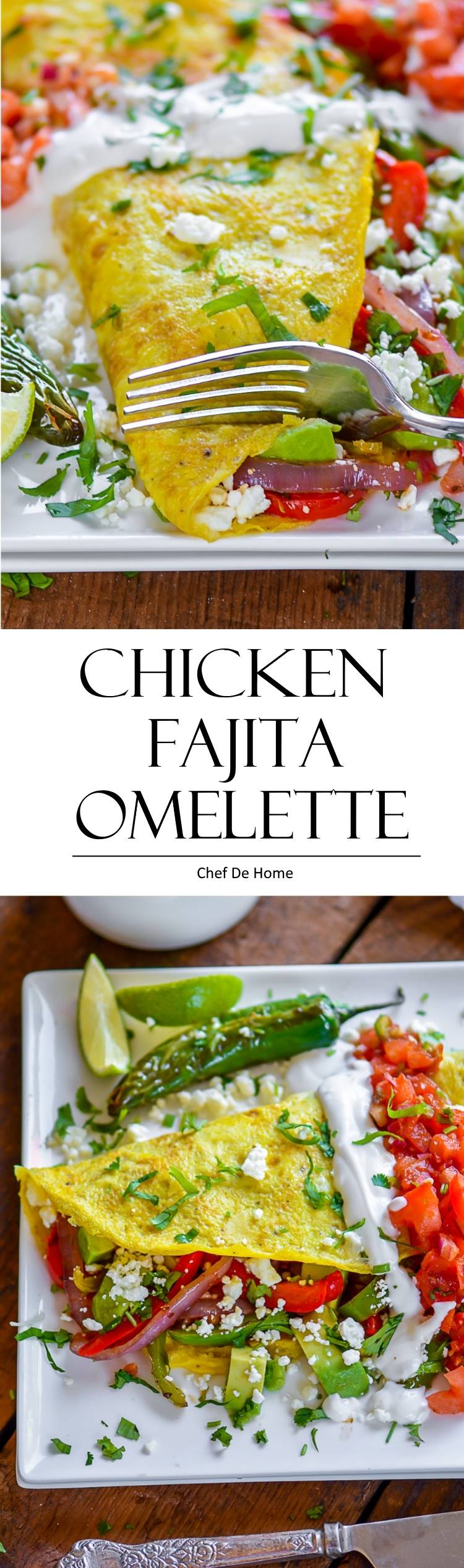 Ihop style Chicken Fajita Breakfast Omelette | chefdehome.com