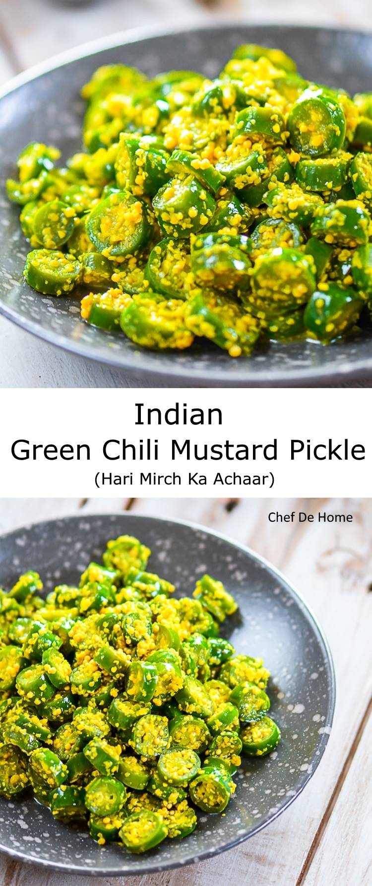 Indian Green Chili Pickle in mustard and lemons | Hari Mirch Ka Achaar | chefdehome.com