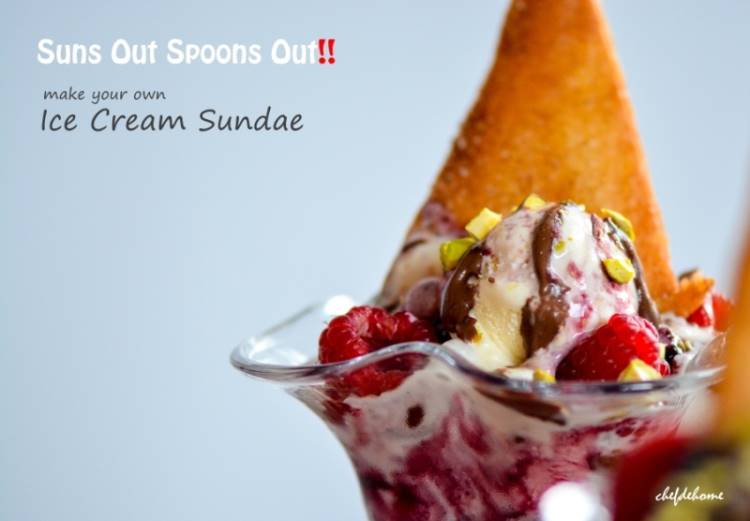Summer Family-Fun Dessert - Make Your Own Ice Cream Sundae | chefdehome.com