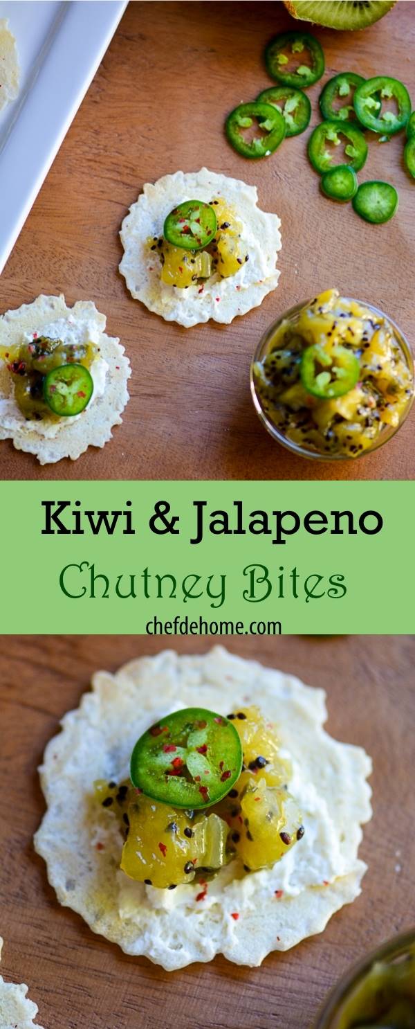 Zesty Sweet-n-sour Kiwi Jalapeno Chutney Bites