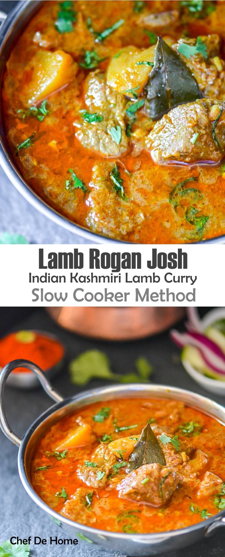 Indian Kashmiri Lamb Rogan Josh with Rice Slow Cooker Method | chefdehome.com