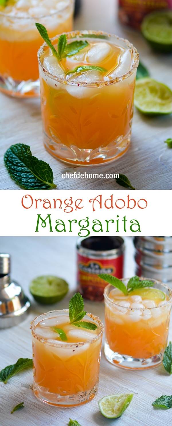 Margarita - Refreshing Orange with Heat of Chipotle in Adobo for Tex-Mex party | chefdehome.com
