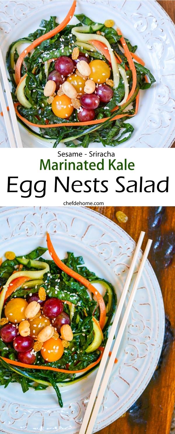 Kale Carrots and Cucumber Salad with Veggie Easter Eggs - A fun Easter Salad in juts 20 minutes