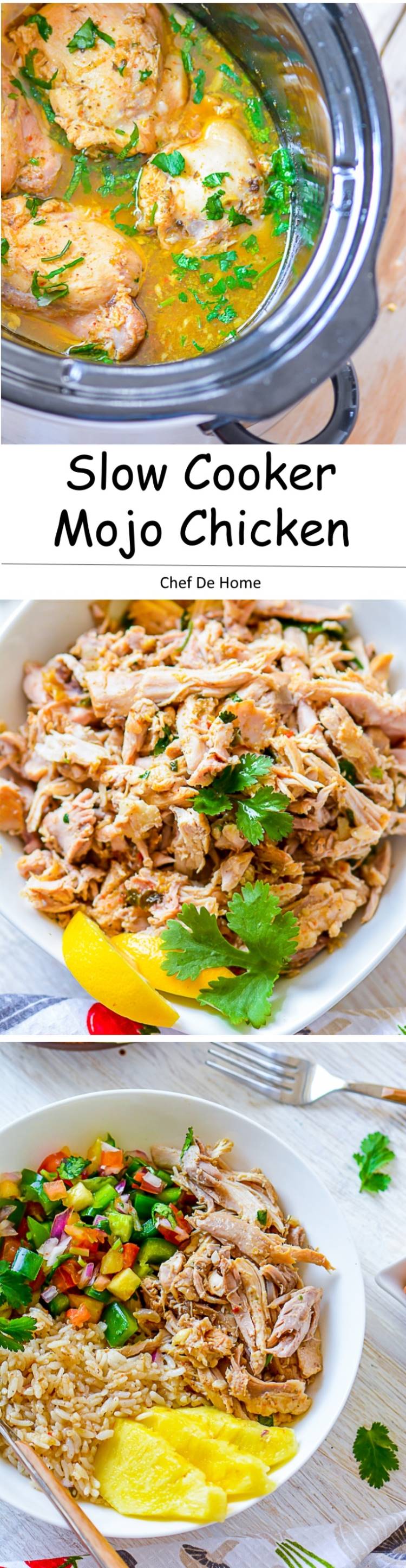 Pull Apart Tender Juicy Cuban Mojo Chicken Fill in tacos or serve with rice A clean and flavorful chicken dinner all prepared in slow cooker | chefdehome.com