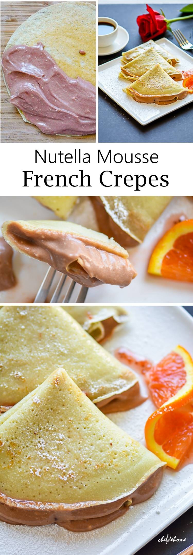 Nutella Mousse Crepes for Breakfast for a family Breakfast at home | chefdehome.com