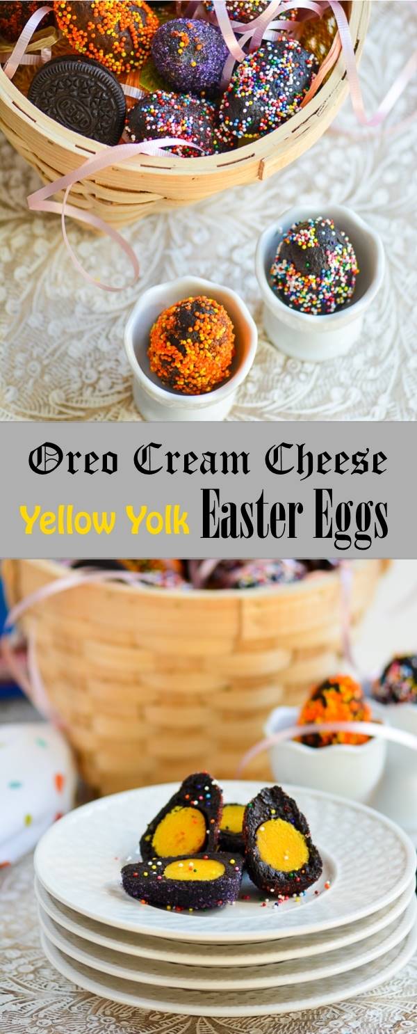 Oreo Cream Cheese Easter Eggs with Yellow Yolk - Perfect for Easter Hunt and some Fun Sweet Treat for Kids