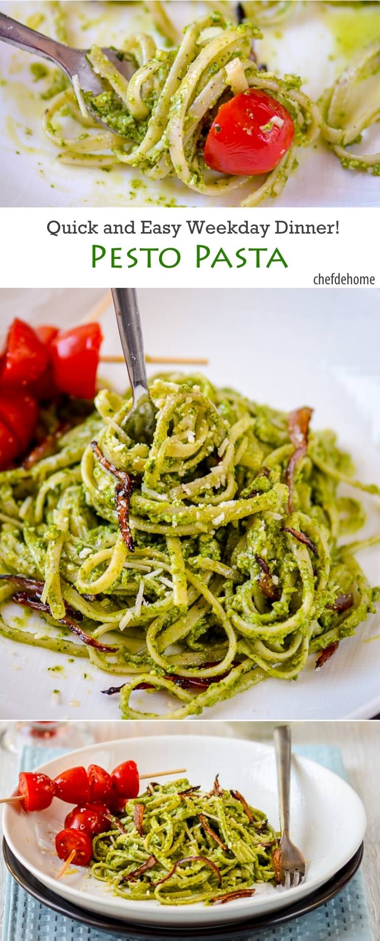 Basil Pesto Pasta Linguine | chefdehome.com