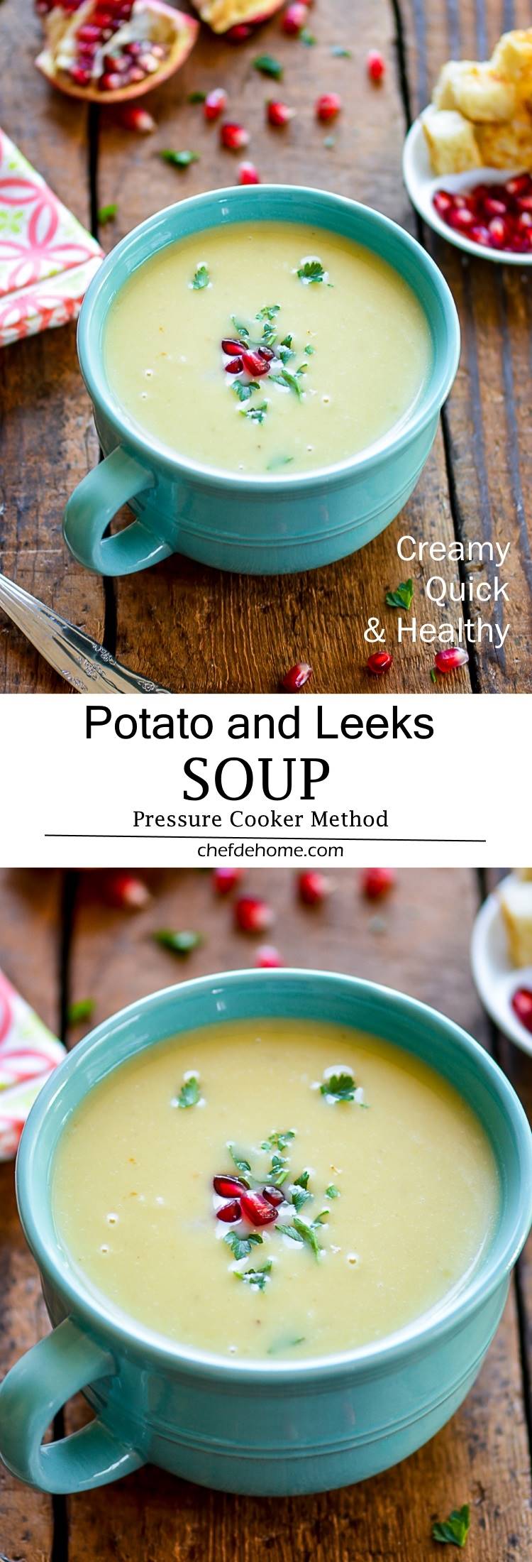 Creamy Gluten Free Potato and Leek Soup | chefdehome.com 